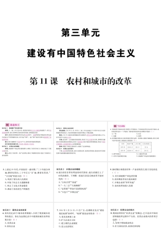 八年级历史下册 第11课 农村和城市的改革课件 岳麓版-岳麓版初中八年级下册历史课件