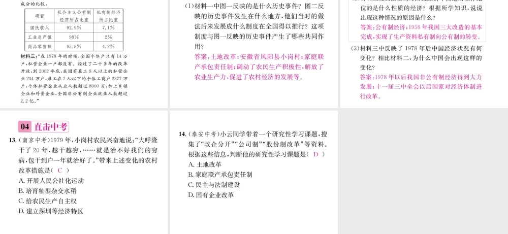 八年级历史下册 第11课 农村和城市的改革课件 岳麓版-岳麓级下册历史课件