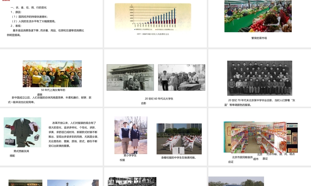 八年级历史下册 第五单元 人民生活水平和综合国力的提高 第16课 人民生活水平的提高课件 华东师大版-华东师大版初中八年级下册历史课件