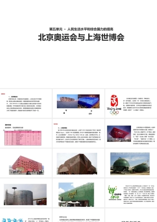 八年级历史下册 第五单元 人民生活水平和综合国力的提高 第17课《北京奥运会与上海世博会》教学课件 华东师大版-华东师大版初中八年级下册历史课件