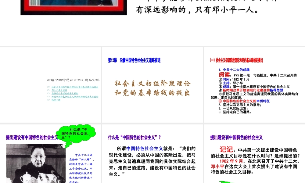 八年级历史下册 第12课 沿着中国特色社会主义道路坚定前进课件2 川教版-川教级下册历史课件
