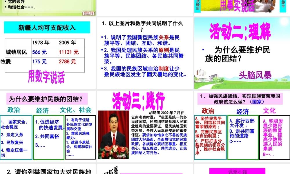 八年级历史下册 第13课 民族团结与共同繁荣课件 川教版-川教版初中八年级下册历史课件