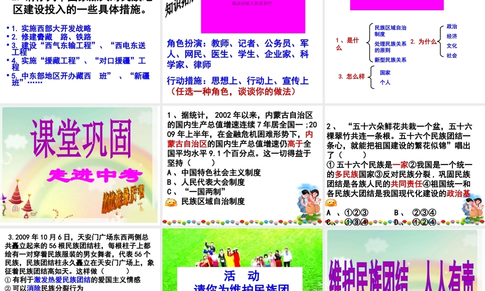 八年级历史下册 第13课 民族团结与共同繁荣课件 川教版-川教版初中八年级下册历史课件