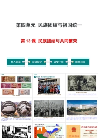 八年级历史下册 第13课 民族团结与共同繁荣习题课件 川教版-川教级下册历史课件