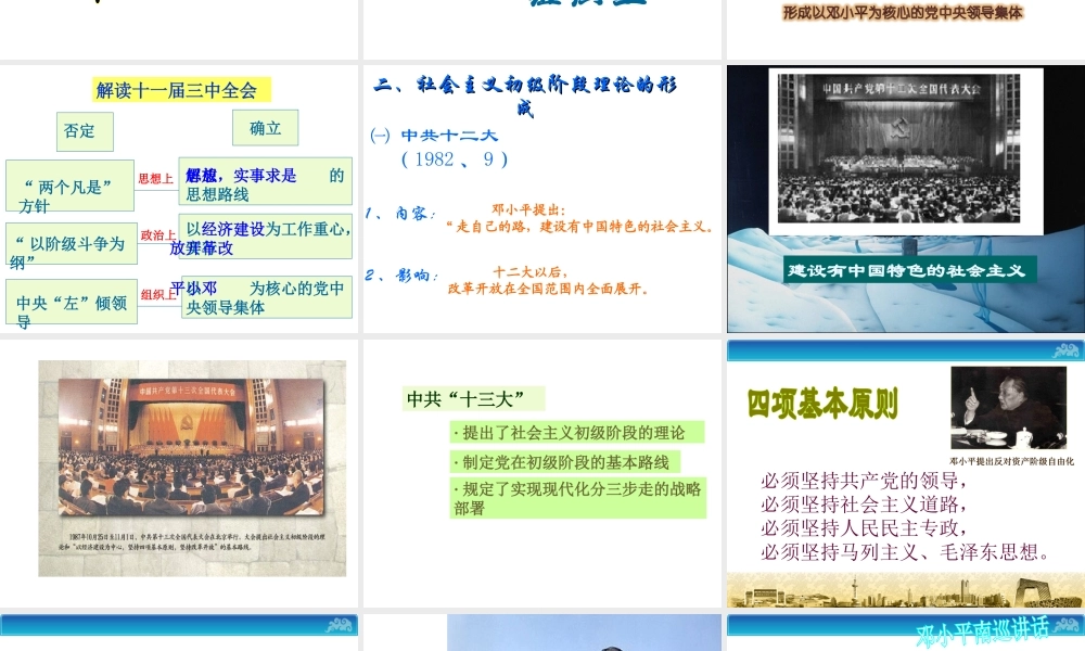 八年级历史下册 第三单元 第7课《历史转折与邓小平理论》教学课件1 华东师大版-华东师大版初中八年级下册历史课件