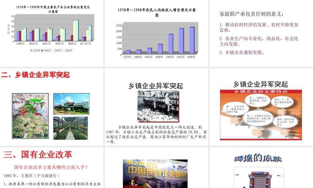 八年级历史下册 第三单元 第8课《城乡改革不断深入》教学课件4 华东师大版-华东师大版初中八年级下册历史课件