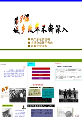 八年级历史下册 第三单元 第8课《城乡改革不断深入》教学课件4 华东师大版-华东师大版初中八年级下册历史课件