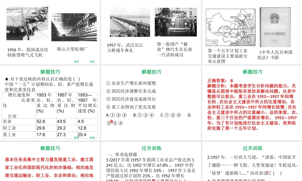 八年级历史下册 第二单元 社会主义制度的建立与社会主义建设的探索 第4课 工业化的起步和人民代表大会制度的确立课件 新人教版-新人教级下册历史课件