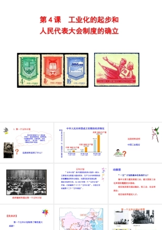 八年级历史下册 第二单元 社会主义制度的建立与社会主义建设的探索 第4课 工业化的起步和人民代表大会制度的确立课件1 新人教版-新人教级下册历史课件
