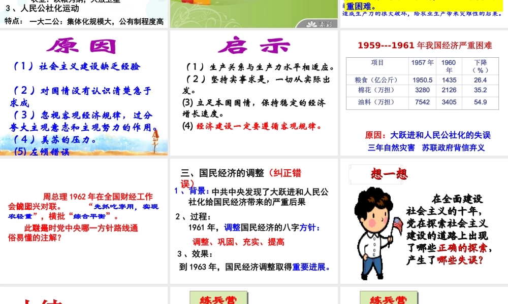 八年级历史下册 第三单元 第10课《建设之路的探索》课件 冀教版-冀教级下册历史课件