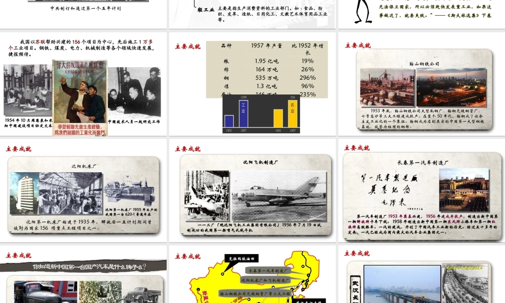 八年级历史下册 第二单元 社会主义制度的建立与社会主义建设的探索 第4课 工业化的起步和人民代表大会制度的确立课件5 新人教版-新人教级下册历史课件