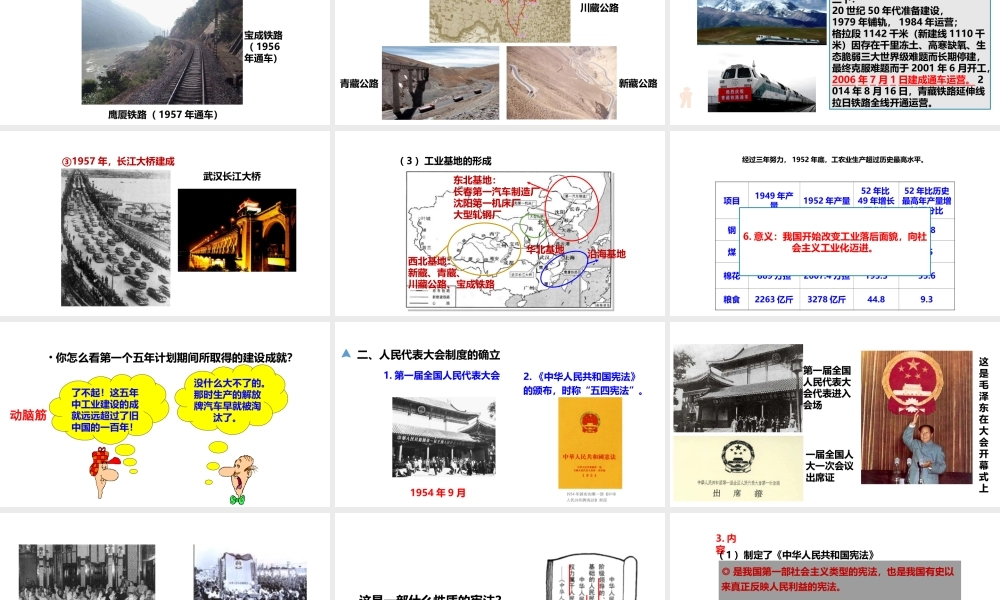 八年级历史下册 第二单元 社会主义制度的建立与社会主义建设的探索 第4课 工业化的起步和人民代表大会制度的确立课件6 新人教版-新人教级下册历史课件