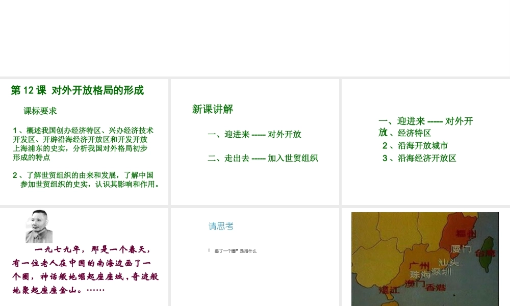 八年级历史下册 第三单元 第12课 对外开放格局的形成课件2 岳麓版-岳麓版初中八年级下册历史课件