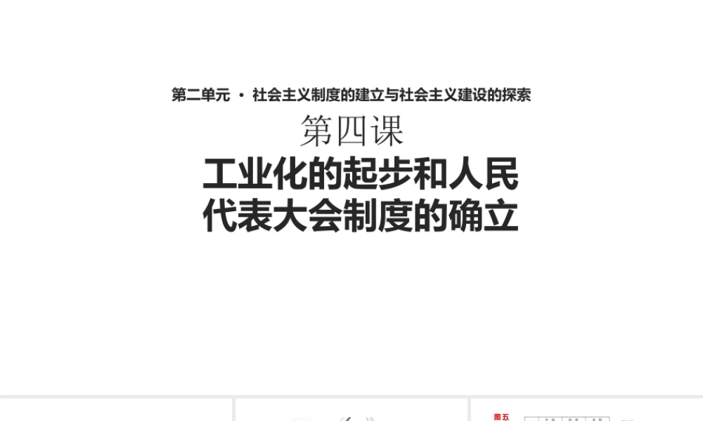八年级历史下册 第二单元 社会主义制度的建立与社会主义建设的探索 第4课《工业化的起步和人民代表大会制度的确立》课件 新人教版-新人教版初中八年级下册历史课件