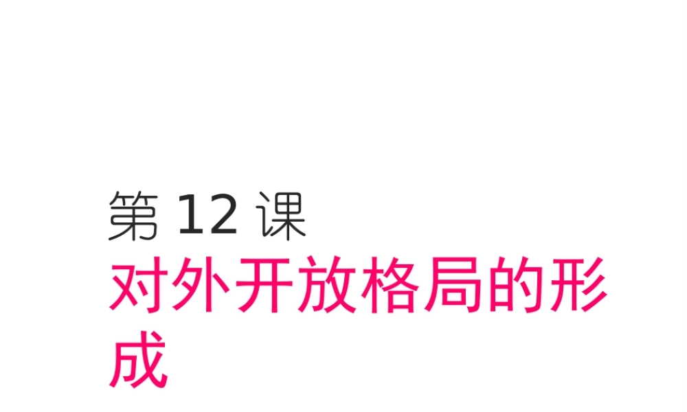 八年级历史下册 第三单元 第12课 对外开放格局的形成课件2 岳麓版-岳麓级下册历史课件
