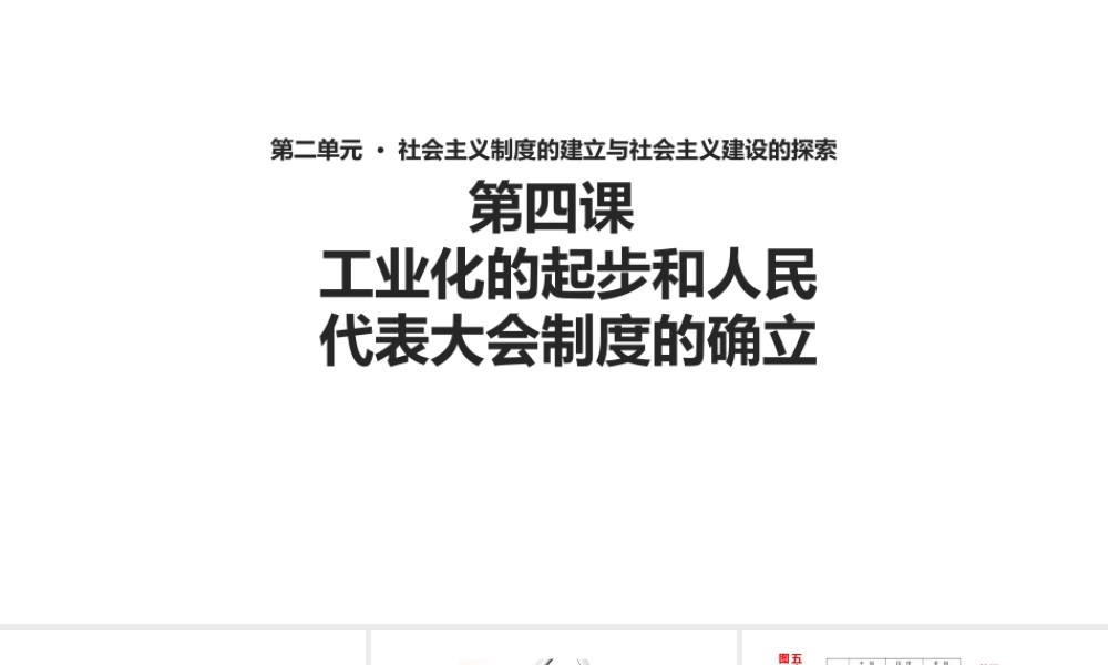 八年级历史下册 第二单元 社会主义制度的建立与社会主义建设的探索 第4课《工业化的起步和人民代表大会制度的确立》课件 新人教版-新人教级下册历史课件