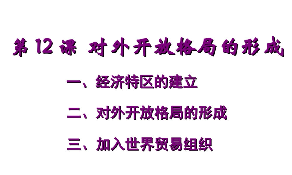 八年级历史下册 第三单元 第12课 对外开放格局的形成课件3 岳麓版-岳麓级下册历史课件
