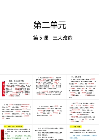 八年级历史下册 第二单元 社会主义制度的建立与社会主义建设的探索 第5课 三大改造课件1 新人教版-新人教版初中八年级下册历史课件