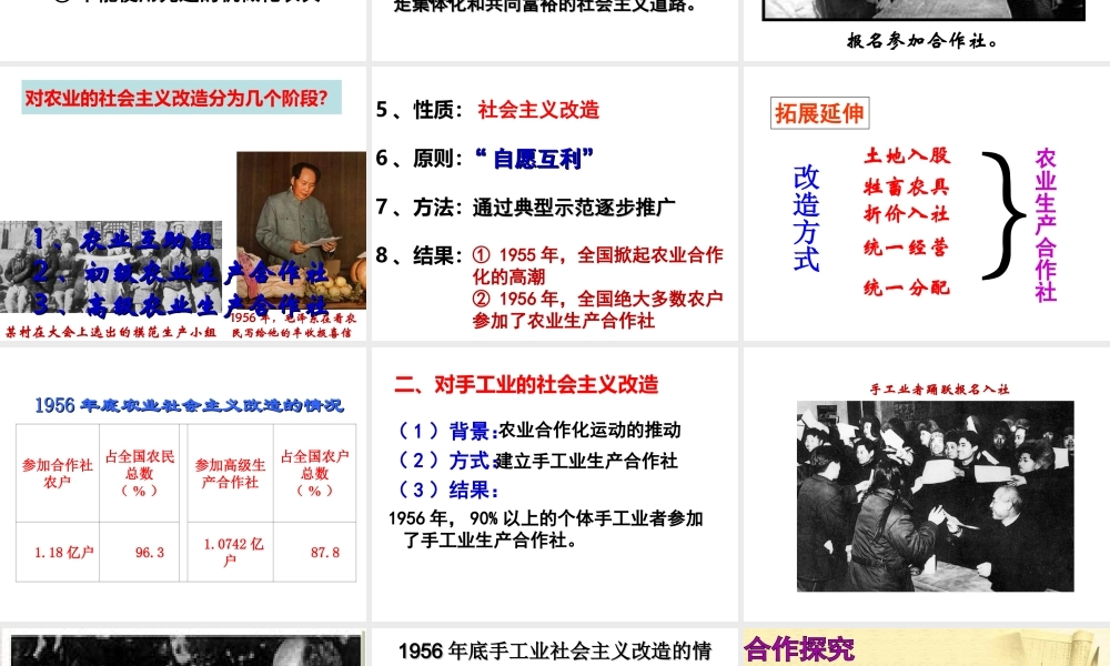 八年级历史下册 第二单元 社会主义制度的建立与社会主义建设的探索 第5课 三大改造课件6 新人教版-新人教级下册历史课件