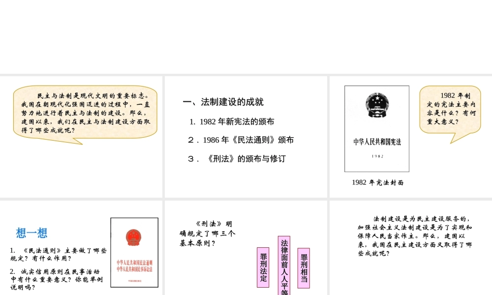 八年级历史下册 第三单元 第13课 民主与法制建设的成就课件1 岳麓版-岳麓级下册历史课件