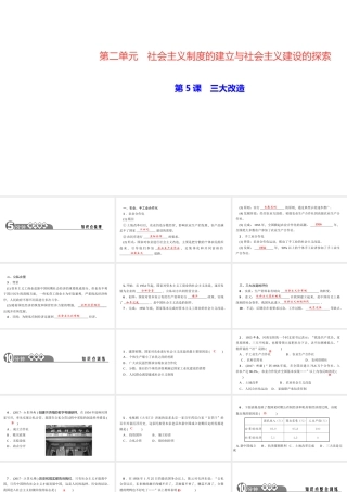 八年级历史下册 第二单元 社会主义制度的建立与社会主义建设的探索 第5课 三大改造四清练习课件 新人教版-新人教级下册历史课件