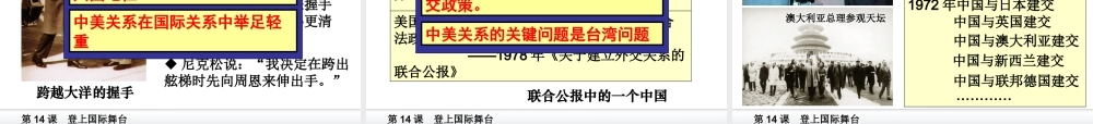 八年级历史下册 第三单元 第14课《登上国际舞台》课件1 冀教版-冀教级下册历史课件