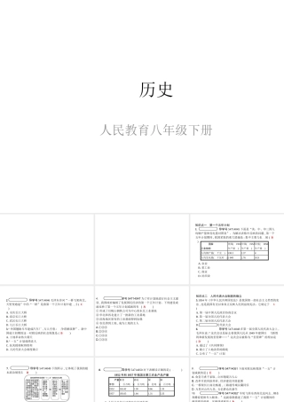 八年级历史下册 第二单元 社会主义制度的建立与社会主义建设的探索 第四课 工业化的起步和人民代表大会制度的确立（精练）课件 新人教版-新人教版初中八年级下册历史课件