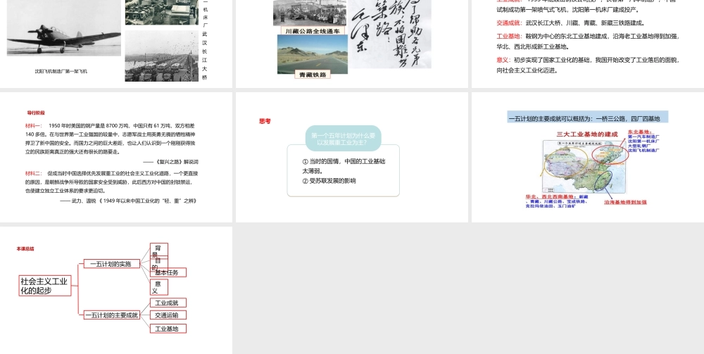 八年级历史下册 第二单元 向社会主义社会过渡 4 社会主义工业化的起步课件 岳麓版-岳麓级下册历史课件