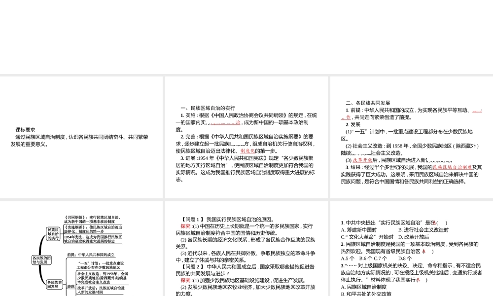 八年级历史下册 第三单元 建设中国特色社会主义 第14课 各民族的团结与发展课件 北师大版-北师大级下册历史课件