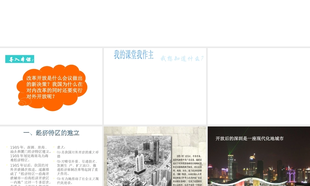 八年级历史下册 第三单元 第9课《对外开放逐步扩大》教学课件2 华东师大版-华东师大版初中八年级下册历史课件