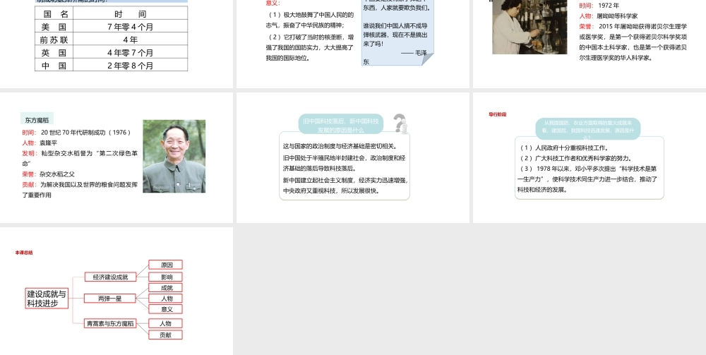 八年级历史下册 第三单元 艰辛探索与建设成就 9 建设成就与科技进步课件 岳麓版-岳麓级下册历史课件