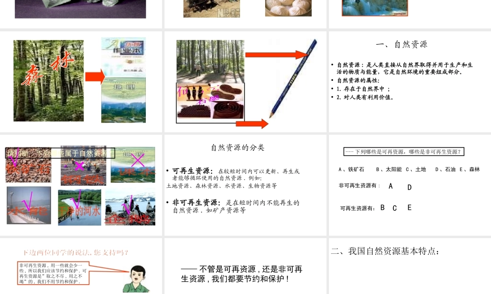 八年级地理上册 3.1 丰富的自然资源课件1 晋教版-人教版初中八年级上册地理课件