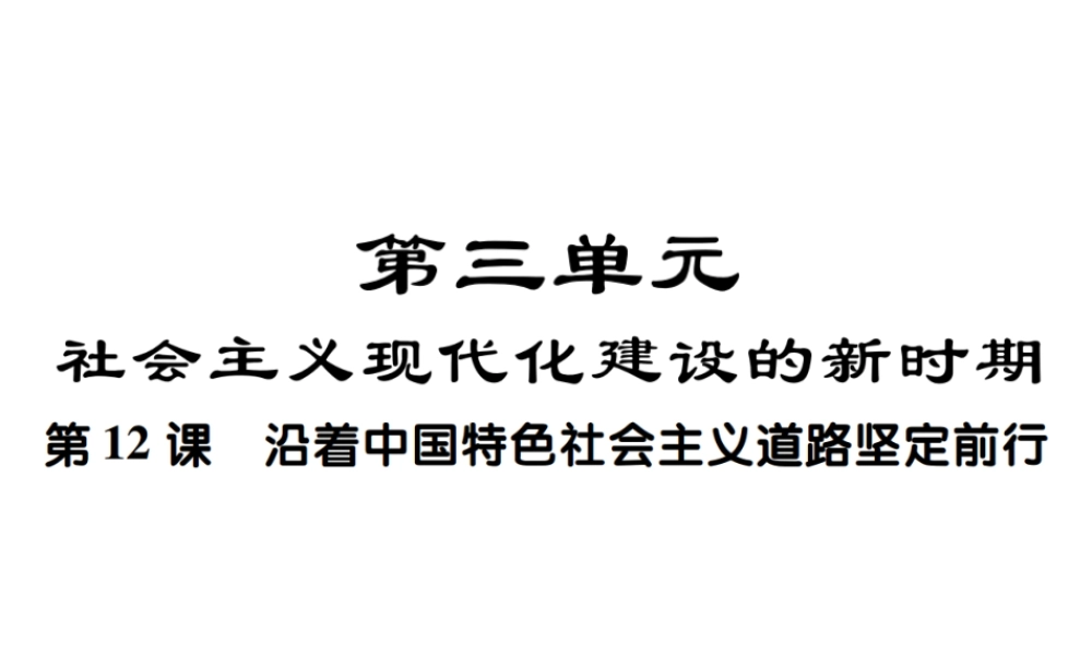 八年级历史下册 第三单元 社会主义现代化建设的新时期 第十二课 沿着中国特色社会主义道路坚定前行课件 川教版-川教级下册历史课件