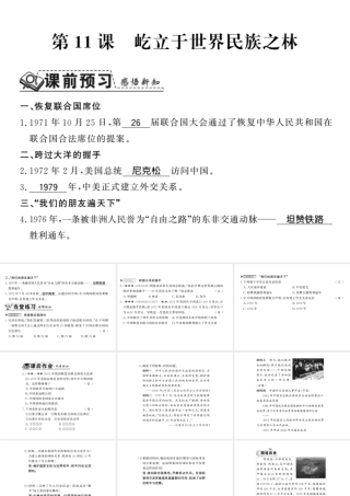 八年级历史下册 第三单元 艰辛探索与建设成就 第十一课 屹立于世界民族之林课件 岳麓版-岳麓级下册历史课件