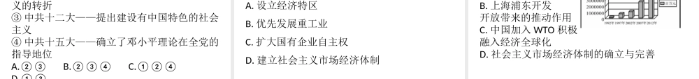 八年级历史下册 第三单元 中国特色社会主义道路达标测试课件 新人教版-新人教版初中八年级下册历史课件