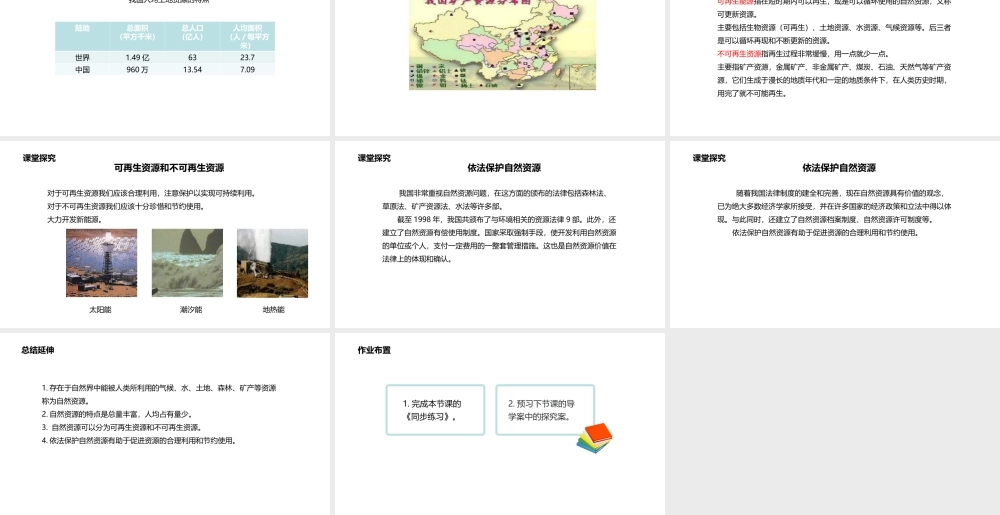 八年级地理上册 3.1 自然资源概况课件 （新版）粤教版-（新版）粤教版初中八年级上册地理课件