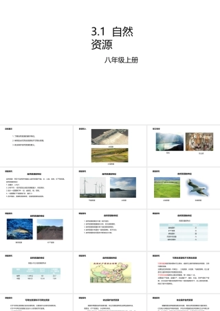 八年级地理上册 3.1 自然资源概况课件 （新版）粤教版-（新版）粤教版初中八年级上册地理课件