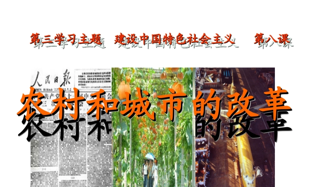 八年级历史下册 第三学习主题 建设中国特色社会主义 第8课《农村和城市的改革》课件1 川教版-川教版初中八年级下册历史课件