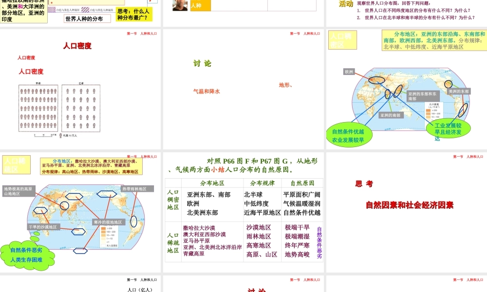 八年级地理上册 3.1《人种和人口》课件1 中图版-中图版初中八年级上册地理课件
