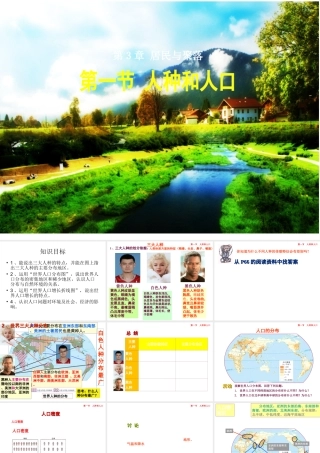 八年级地理上册 3.1《人种和人口》课件1 中图版-中图版初中八年级上册地理课件