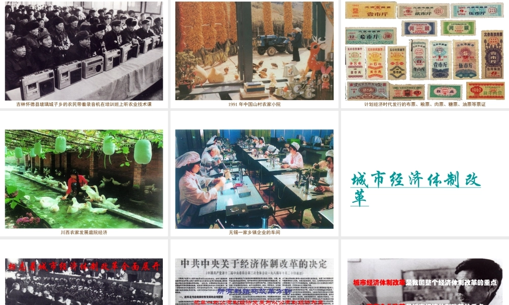 八年级历史下册 第三学习主题 建设中国特色社会主义 第8课《农村和城市的改革》课件2 川教版-川教级下册历史课件