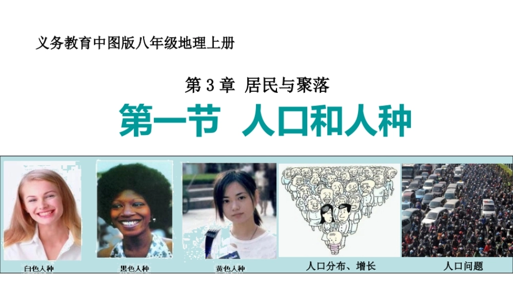 八年级地理上册 3.1《人种和人口》课件3 中图版-中图版初中八年级上册地理课件