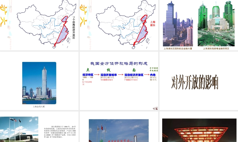 八年级历史下册 第三学习主题 建设中国特色社会主义 第9课《开放的中国走向世界》课件1 川教版-川教版初中八年级下册历史课件