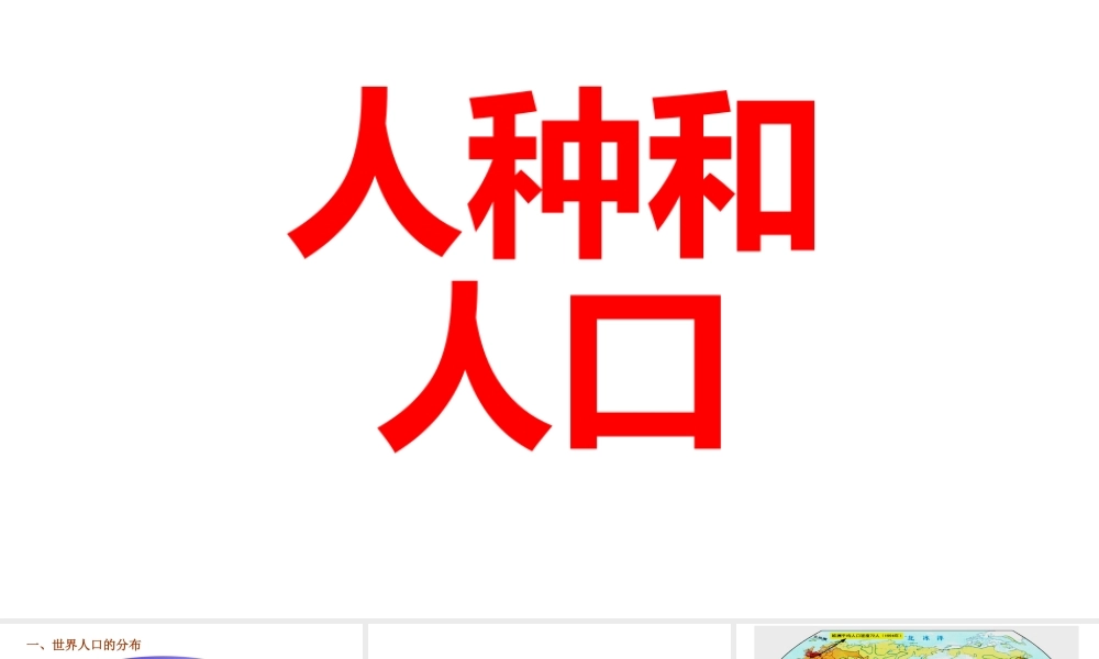 八年级地理上册 3.1《人种和人口》课件5 中图版-中图版初中八年级上册地理课件