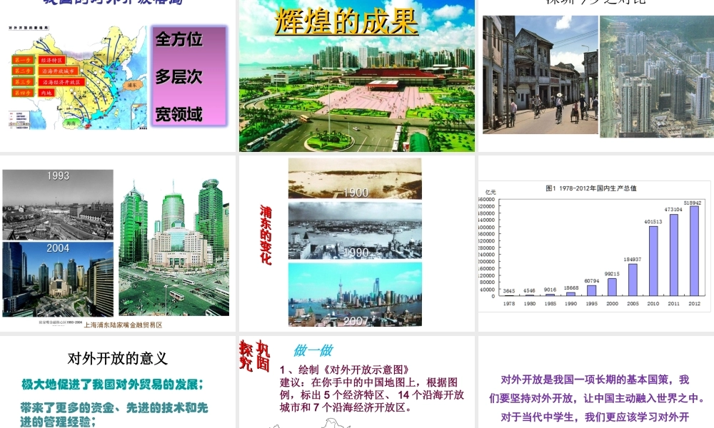 八年级历史下册 第三学习主题 建设中国特色社会主义 第9课《开放的中国走向世界》课件3 川教版-川教级下册历史课件