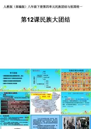八年级历史下册 第四单元 第12课 民族大团结教学课件2 新人教版-新人教级下册历史课件