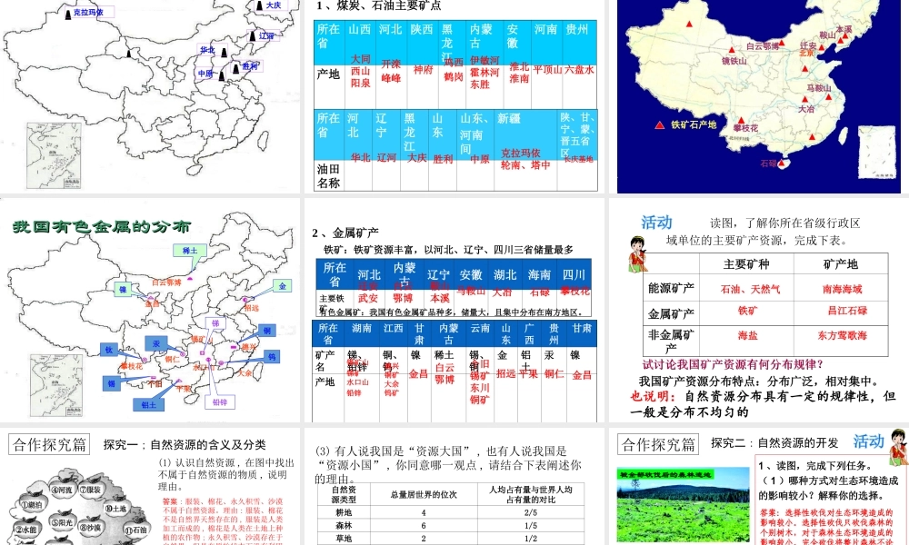 八年级地理上册 3.1《自然资源概况》课件3 （新版）湘教版-（新版）湘教版初中八年级上册地理课件