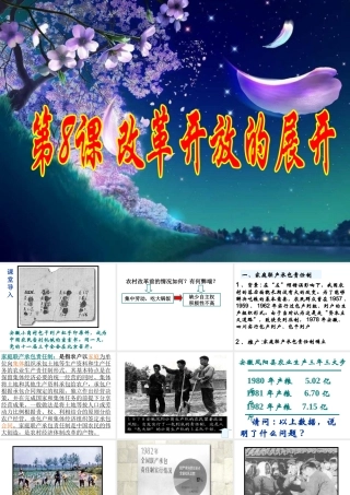 八年级历史下册 第8课 改革开放的展开课件 中华书局版-中华书局级下册历史课件