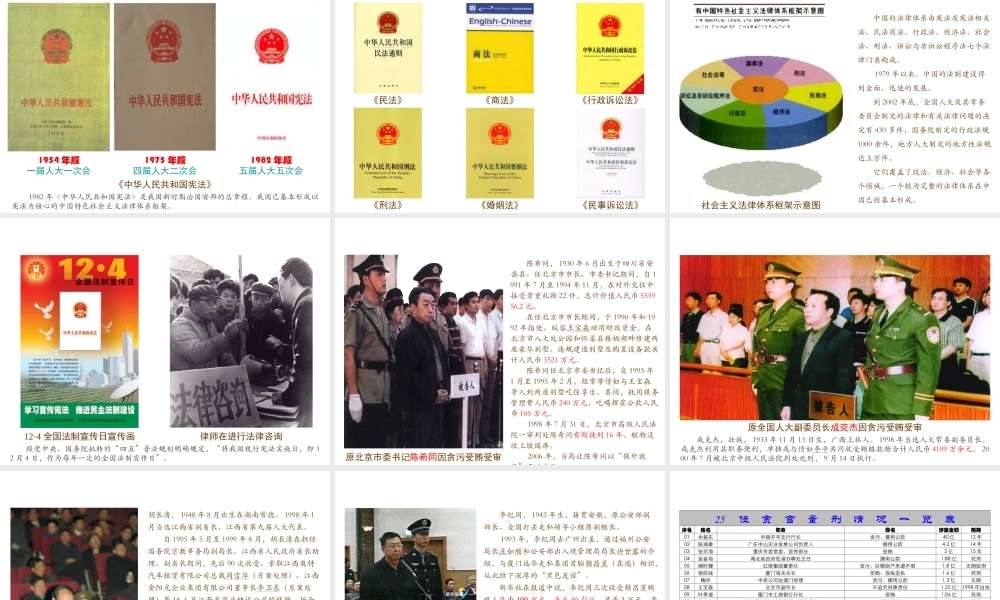 八年级历史下册 第三学习主题 建设中国特色社会主义 第11课《社会主义民主与法制建设》课件1 川教版-川教级下册历史课件