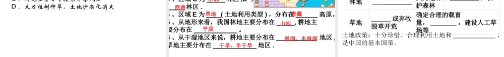 八年级地理上册 3.1-3.2 自然资源概况与中国的土地资源复习课件 （新版）湘教版-（新版）湘教版初中八年级上册地理课件